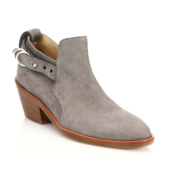 Rag & Bone Gray Sullivan Nubuck Leather Ankle Boot Size 36 US 6 - Picture 1 of 14